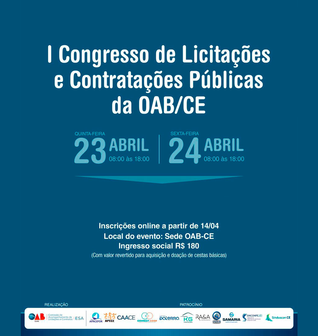 I Congresso de Licitações e Contratações Públicas da OAB/CE | PREFEITURA DE MARACANAU