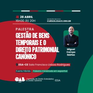 Gerenciar "Gestão de Bens Temporais e o Direito Patrimonial Canônico | ONLINE