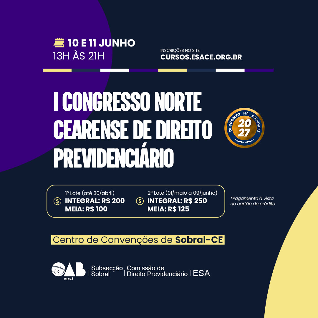 I Congresso Norte Cearense de Direito Previdenciário