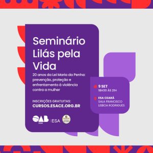 Lilás pela Vida 20 anos da Lei Maria da Penha: prevenção, proteção e enfrentamento à violência contra a mulher
