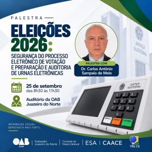 ELEIÇÕES 2026: SEGURANÇA DO PROCESSO ELETRÔNICO DE VOTAÇÃO E PREPARAÇÃO E AUDITORIA DE URNAS ELETRÔNICAS